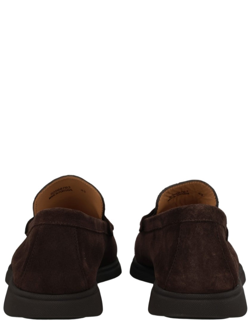 Boss Brown Soft Suede Strap Loafers