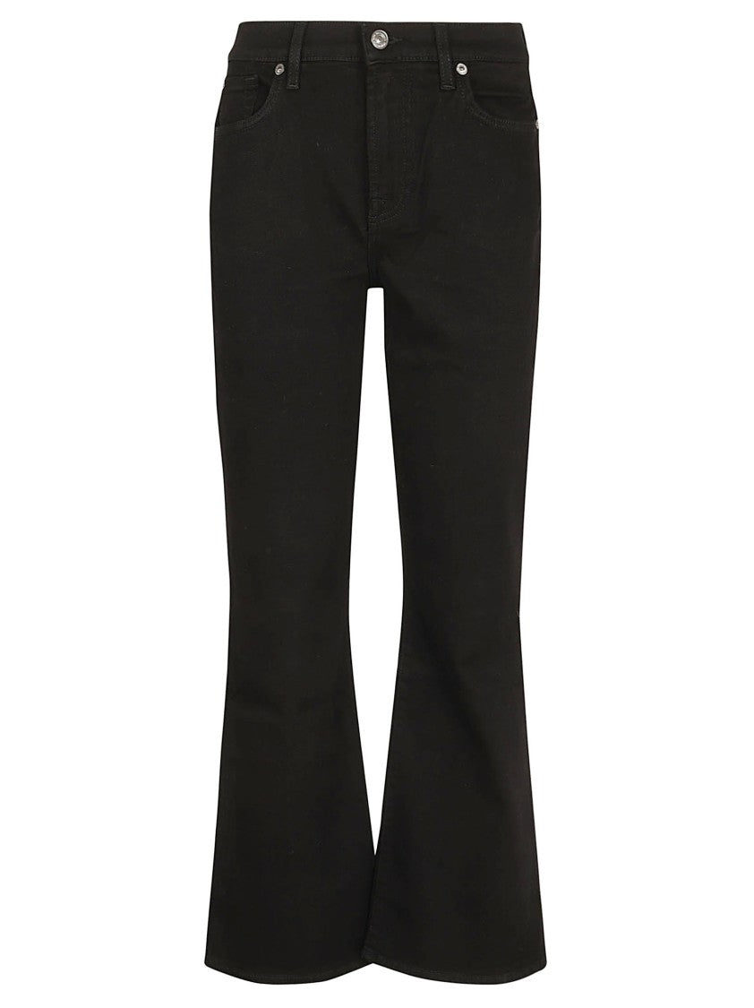 7 For All Mankind Flared Cotton Jeans With Design And Fit