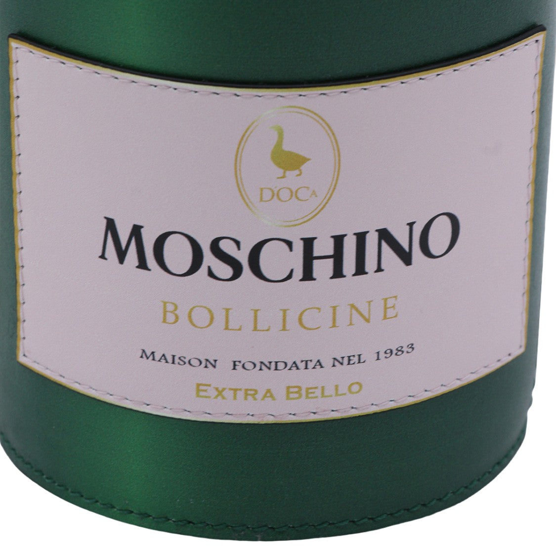Moschino Champagne Bottle-Inspired Green Handbag