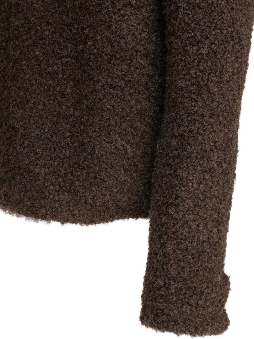 Rakki' Textured Brown Alpaca Jacket