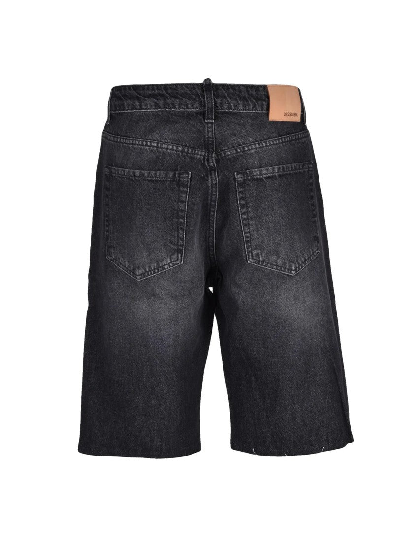Dressism. Black Cotton Bermuda Shorts