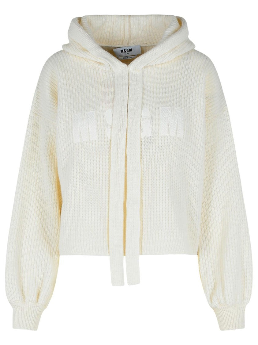 Msgm Cream Wool Blend Sweater