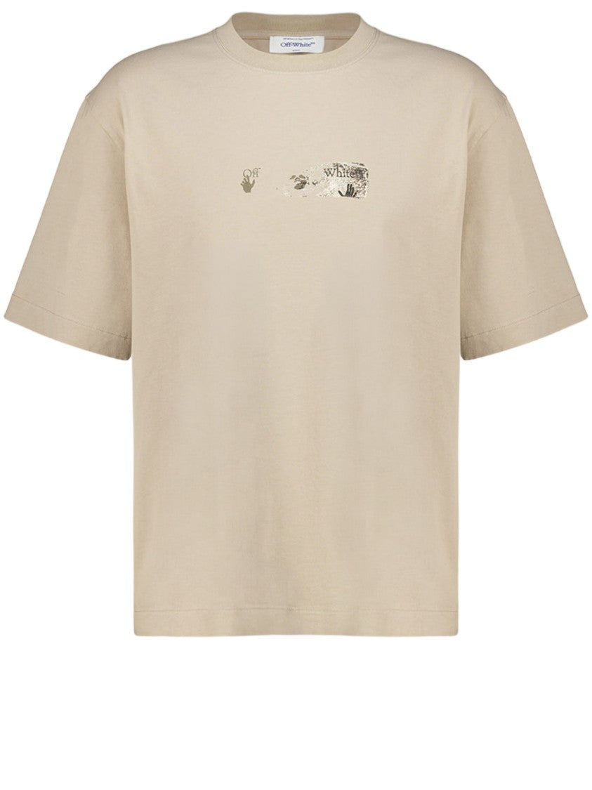Off-White Artistic Logo Print Cotton T-Shirt By Off-White