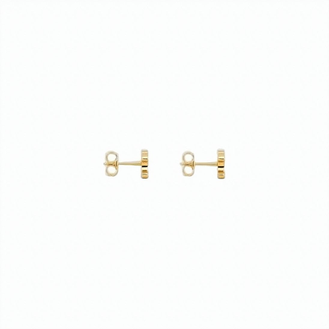 Celine Stylized Gold-Finish Brass Stud Earrings