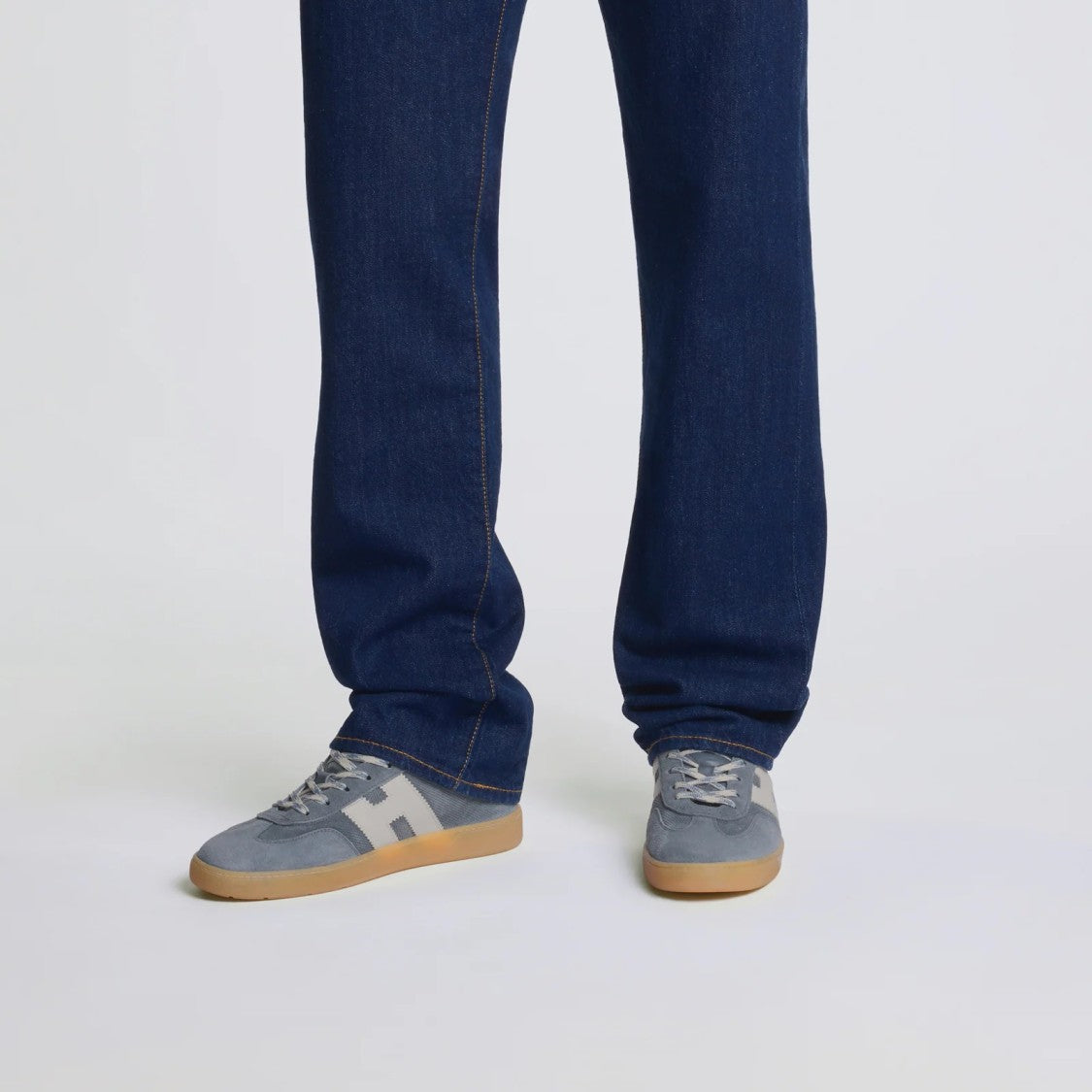 Hogan Cool Allacciato H Sneakers In Blue Denim