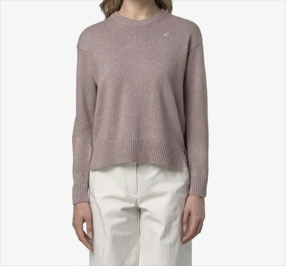 K-Way Cotton Cashmere Sweater With Ribbed Knit Detailing