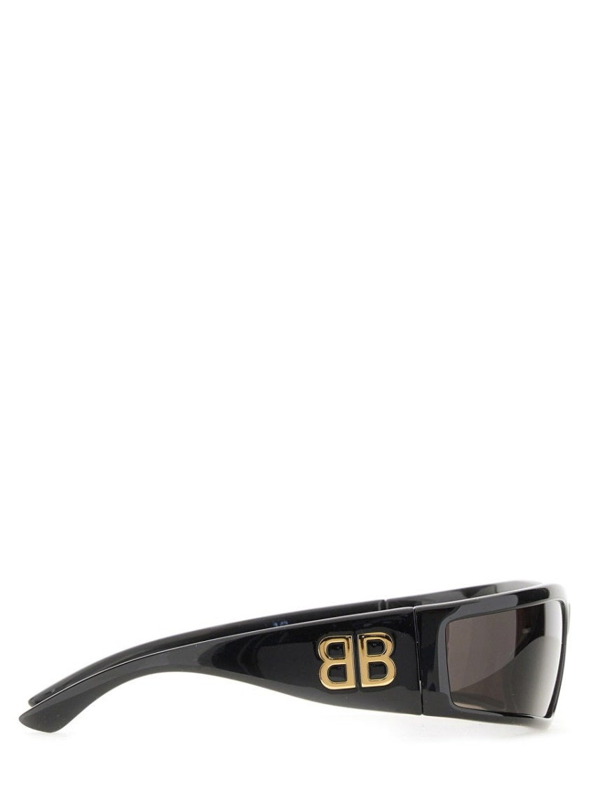 Balenciaga Sunset Rectangle Glossy Black Sunglasses