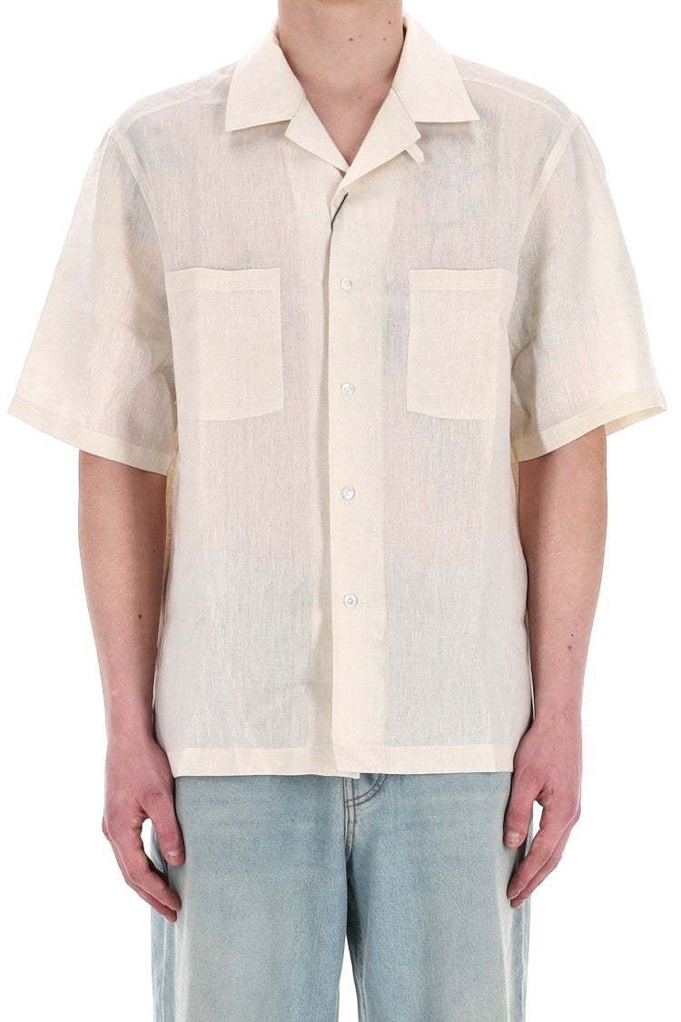 Herno Bowling Collar Linen Shirt
