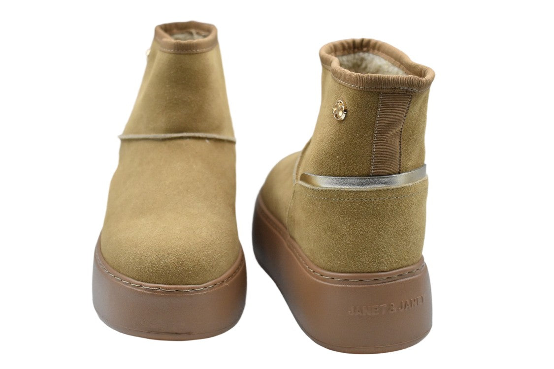 Janet & Janet Suede Ankle Boots With Thick Platform Sole