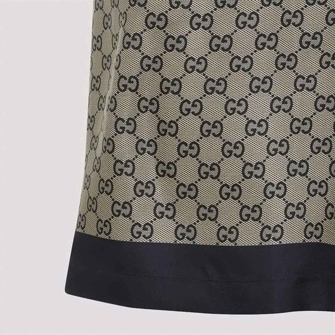 Gucci Silk Shorts With All-Over Pattern And Contrast Trim