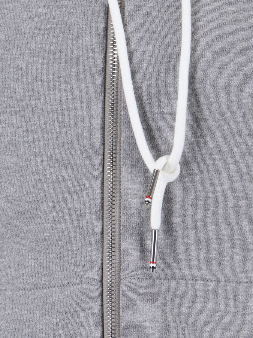 Thom Browne "4-Bar" Zip Hoodie – Grey