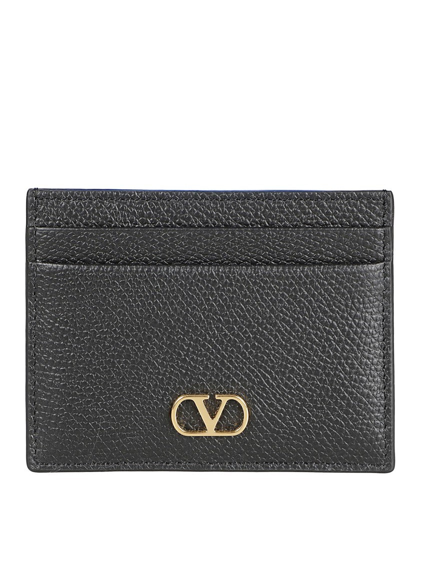 Valentino Garavani Textured Leather Wallet With Gold-Tone Logo Emblem