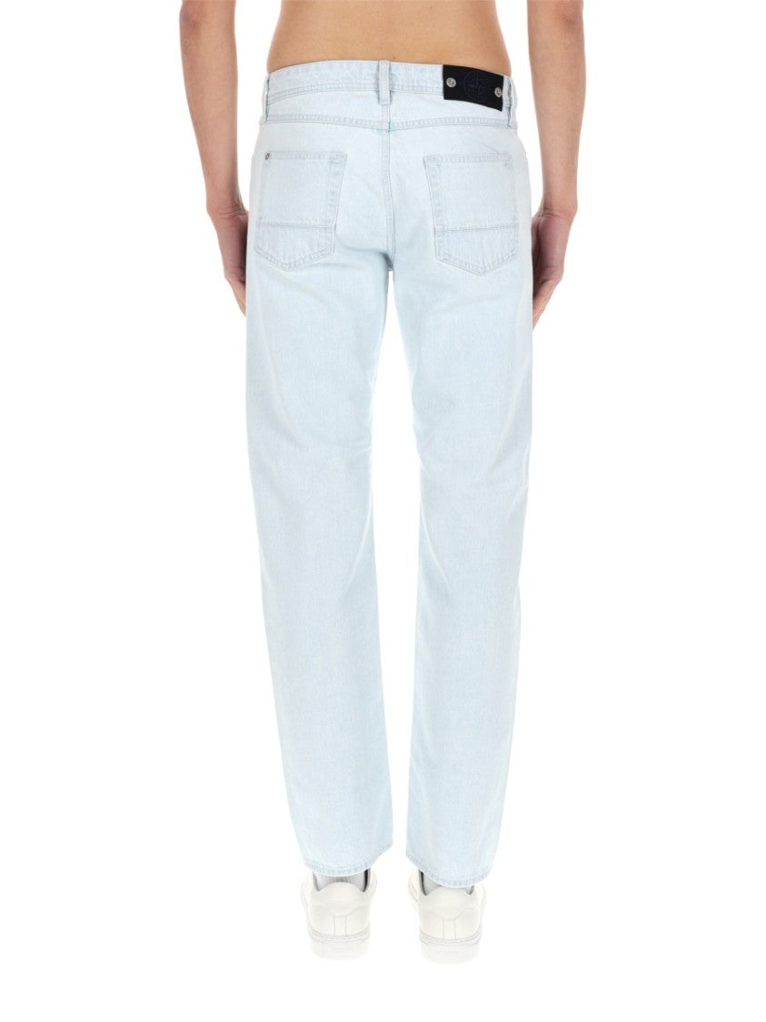 Stone Island Light Wash Cotton Five-Pocket Jeans
