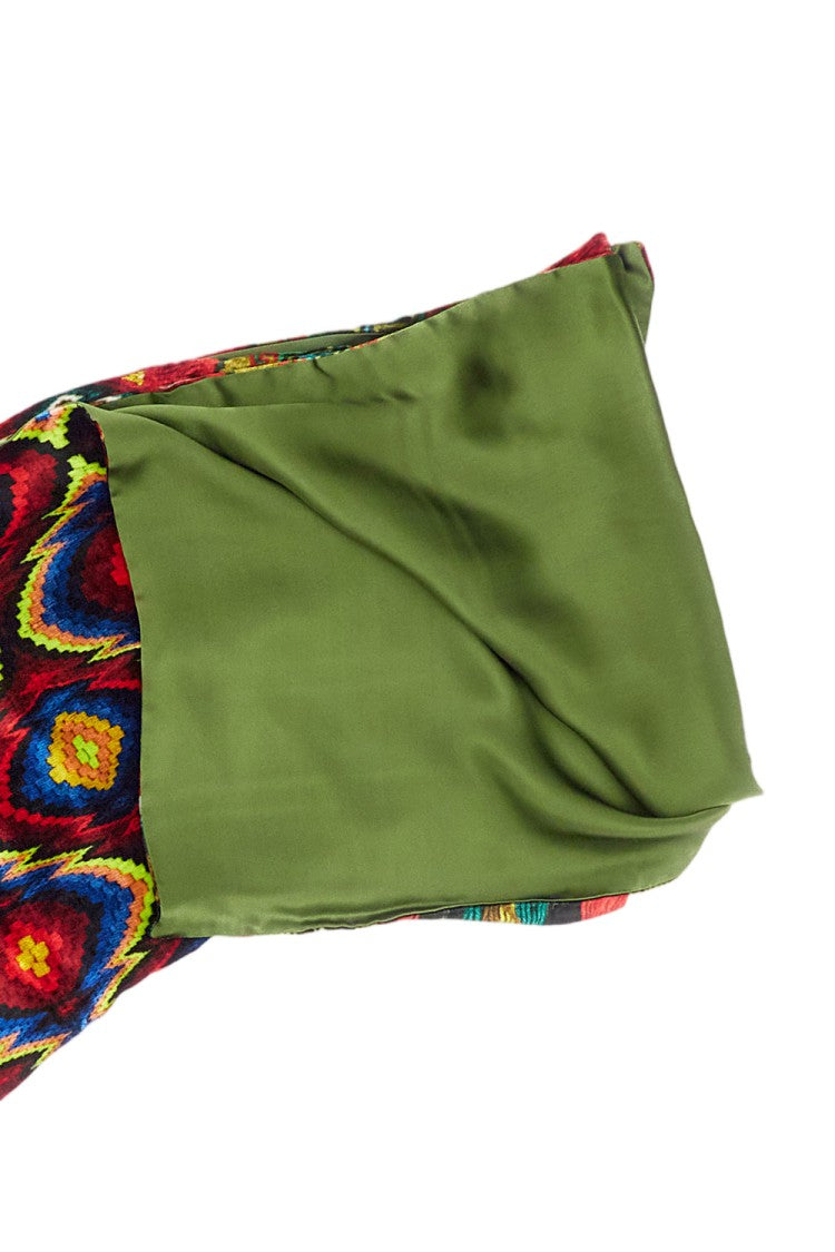 Pierre-Louis Mascia Multicolor Patchwork Geometric Intarsia Silk-Blend Scarf