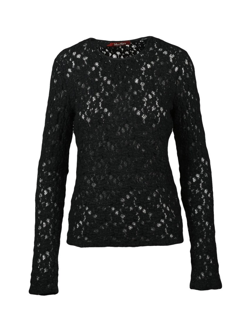 Max Mara Black Gennaioin Bouclé Stretch Cotton-Blend Top