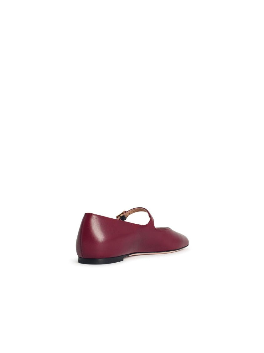Bally 'Belkys' Burgundy Leather Ballet Flats