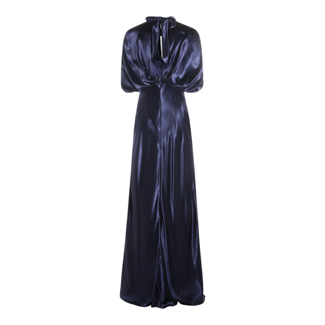 Alberta Ferretti Flowing Midi Dress With Deep V-Neckline