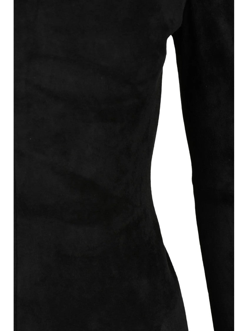 Ferragamo Black Turtleneck Suede