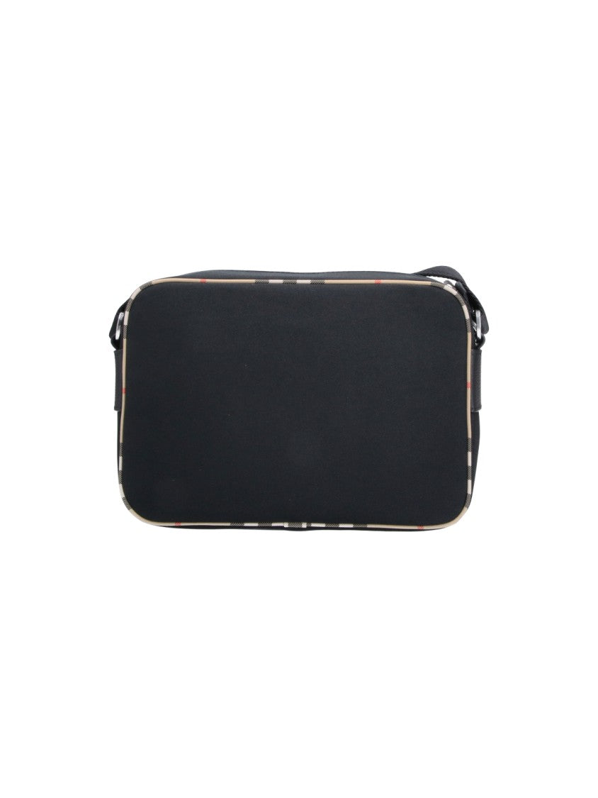 Burberry Black Fabric Check Shoulder Bag