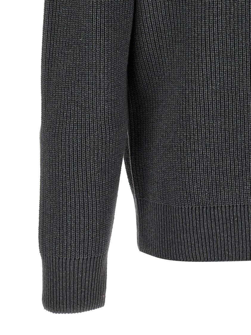 J. W. Anderson Half-Zip Knit Sweater With Horn-Effect Zipper