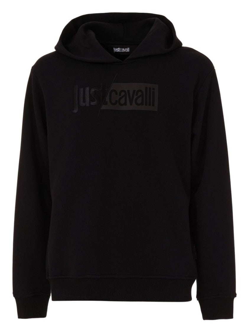 Just Cavalli Hooded Sweatshirt With Tonal Logo Embroidery