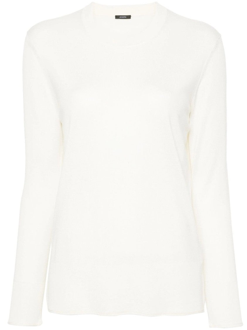 Joseph White Sweater In Super Fine Merino Wool