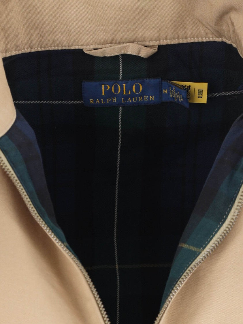 Polo Ralph Lauren Beige High-Collar Cotton Zip-Through Knit