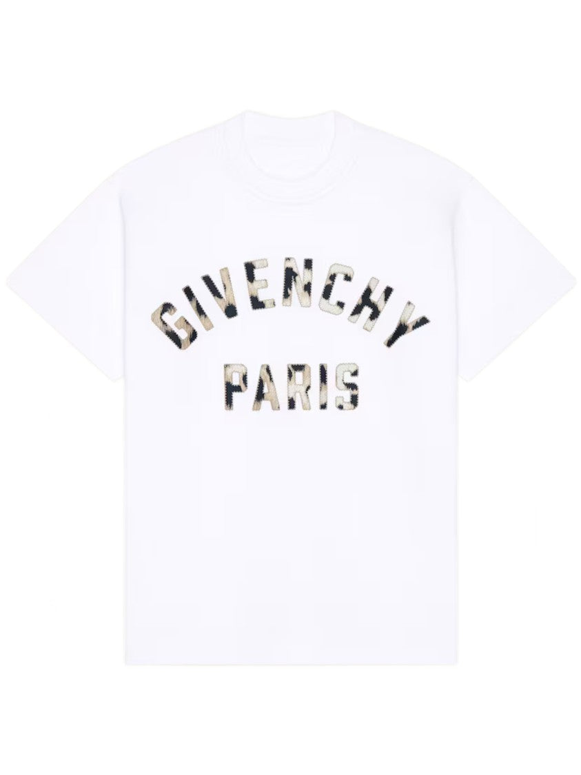 Givenchy Camouflage Arched Text Cotton T-Shirt