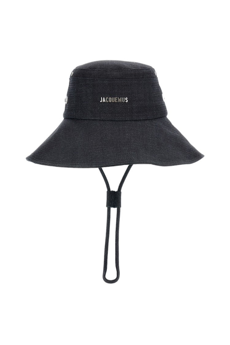 Jacquemus Raw Denim Bucket Hat With Adjustable Chin Strap
