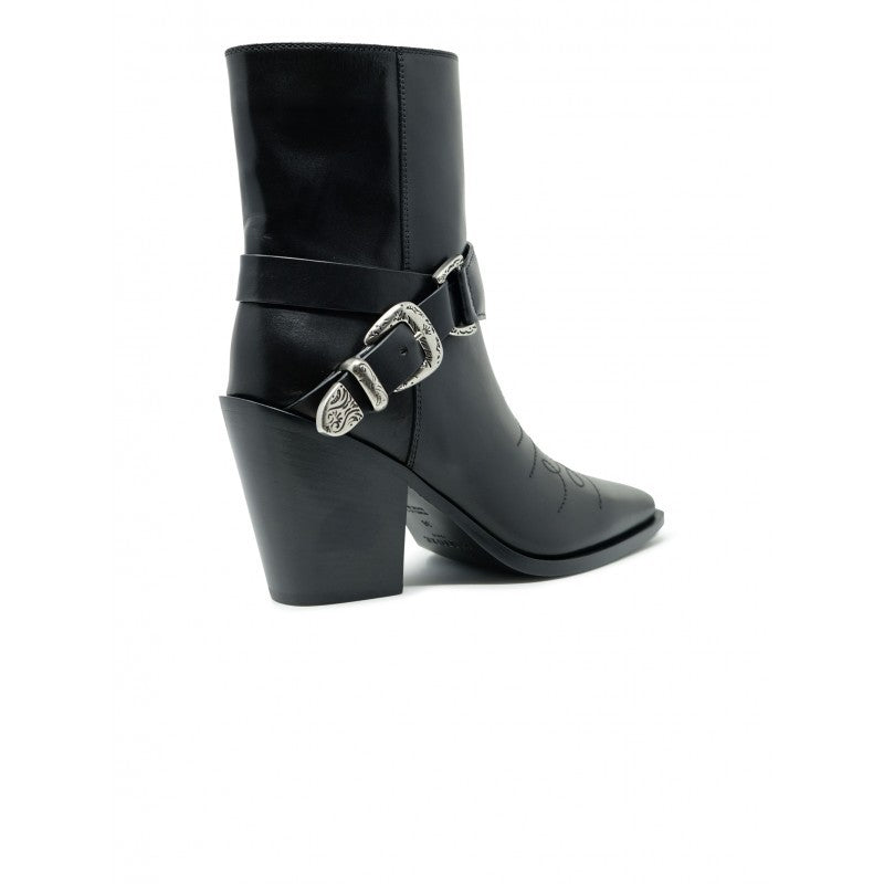 Sartore Sr481301 Black Leather Ankle Boots