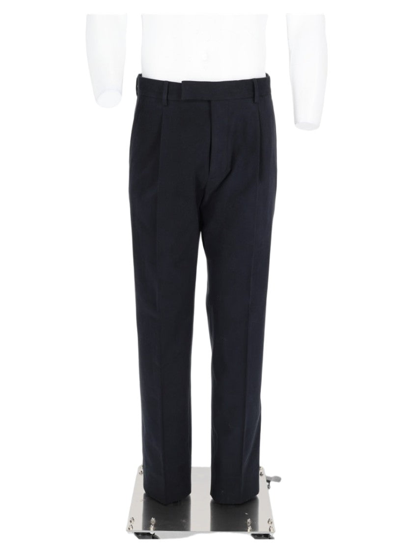 Zegna Black Tailored Cotton-Cashmere Straight-Leg Pants