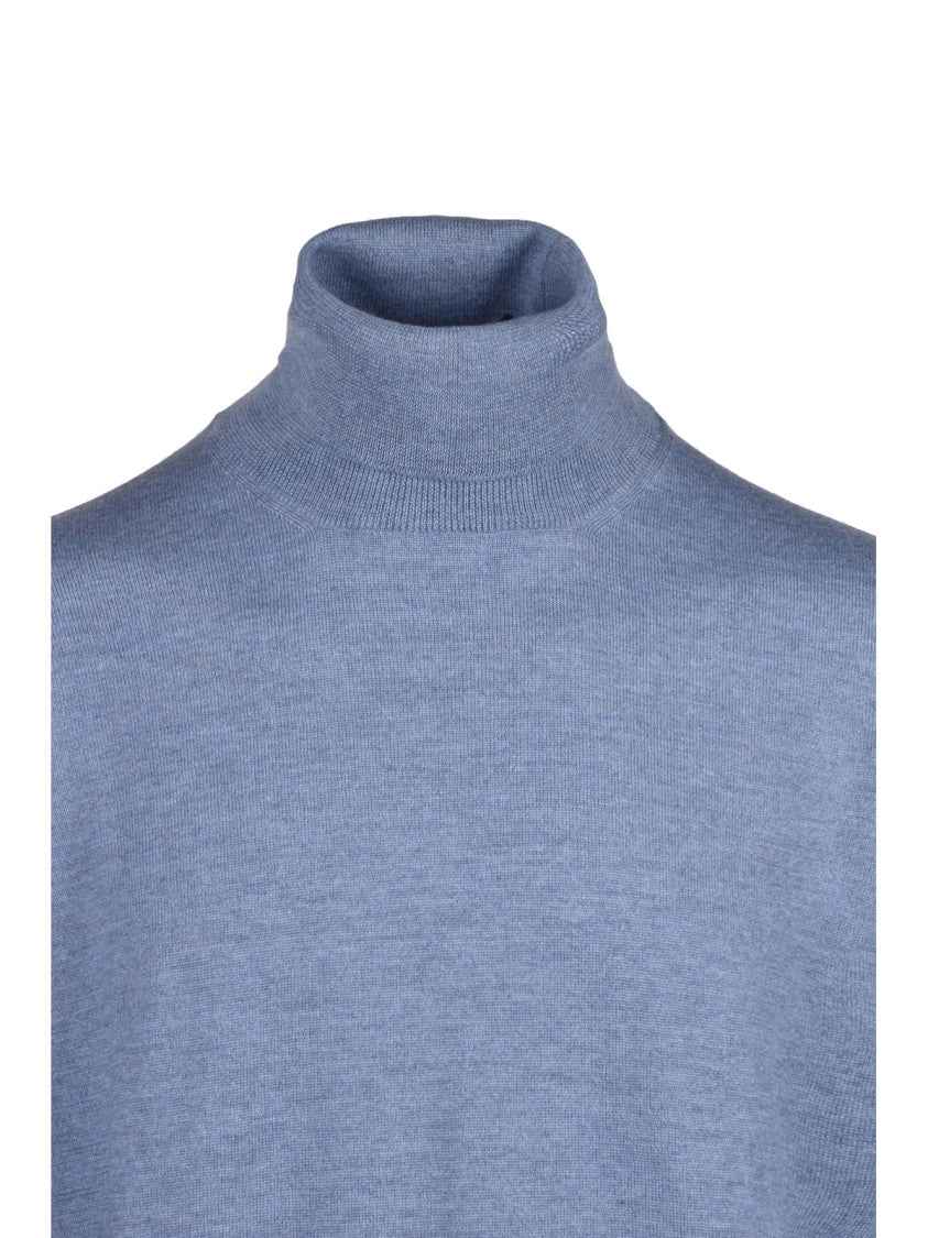 Gran Sasso X Fedele Virgin Wool Cyclist Sweater With High Neckline And Ribbed Details