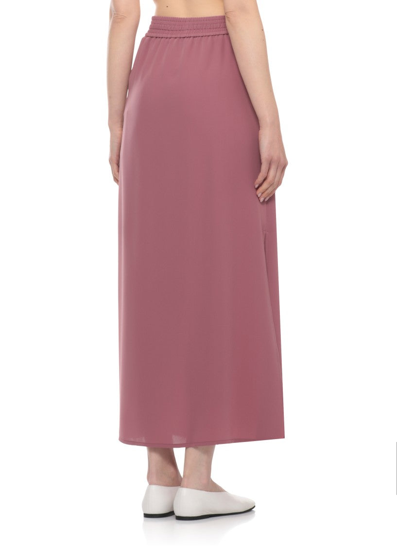 Herno Midi Skirt With Adjustable Drawstrings And Side Vents