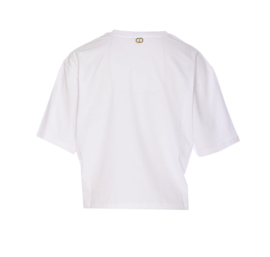 Twin-Set Short Sleeve T-Shirt With Subtle Floral Design