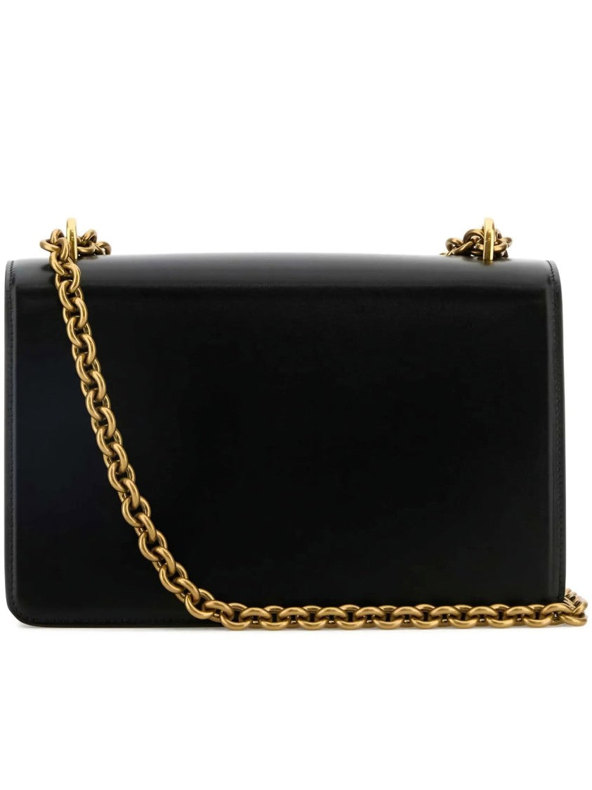 Valentino Vain Rectangular Leather Gold Logo Bag