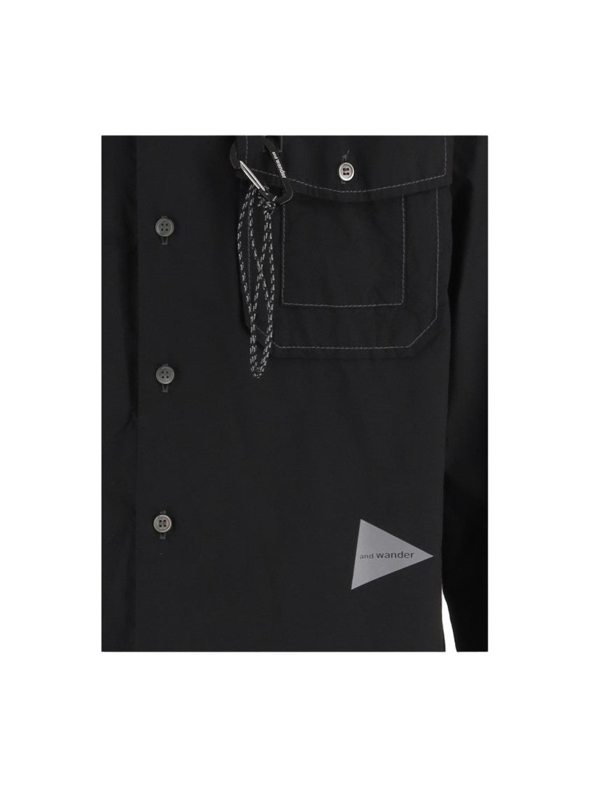And Wander Cotton-Blend Casual Shirt With Logo Detail
