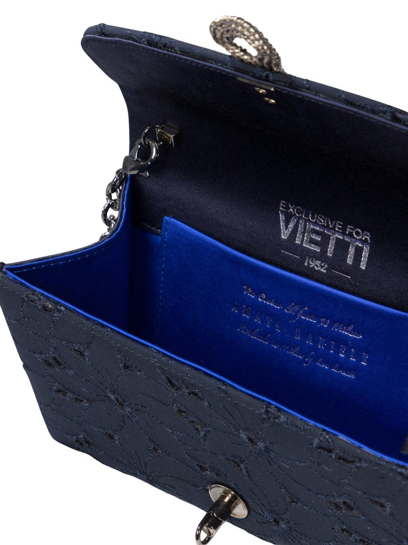 Amato Daniele Floral Textured Blue Crossbody Bag