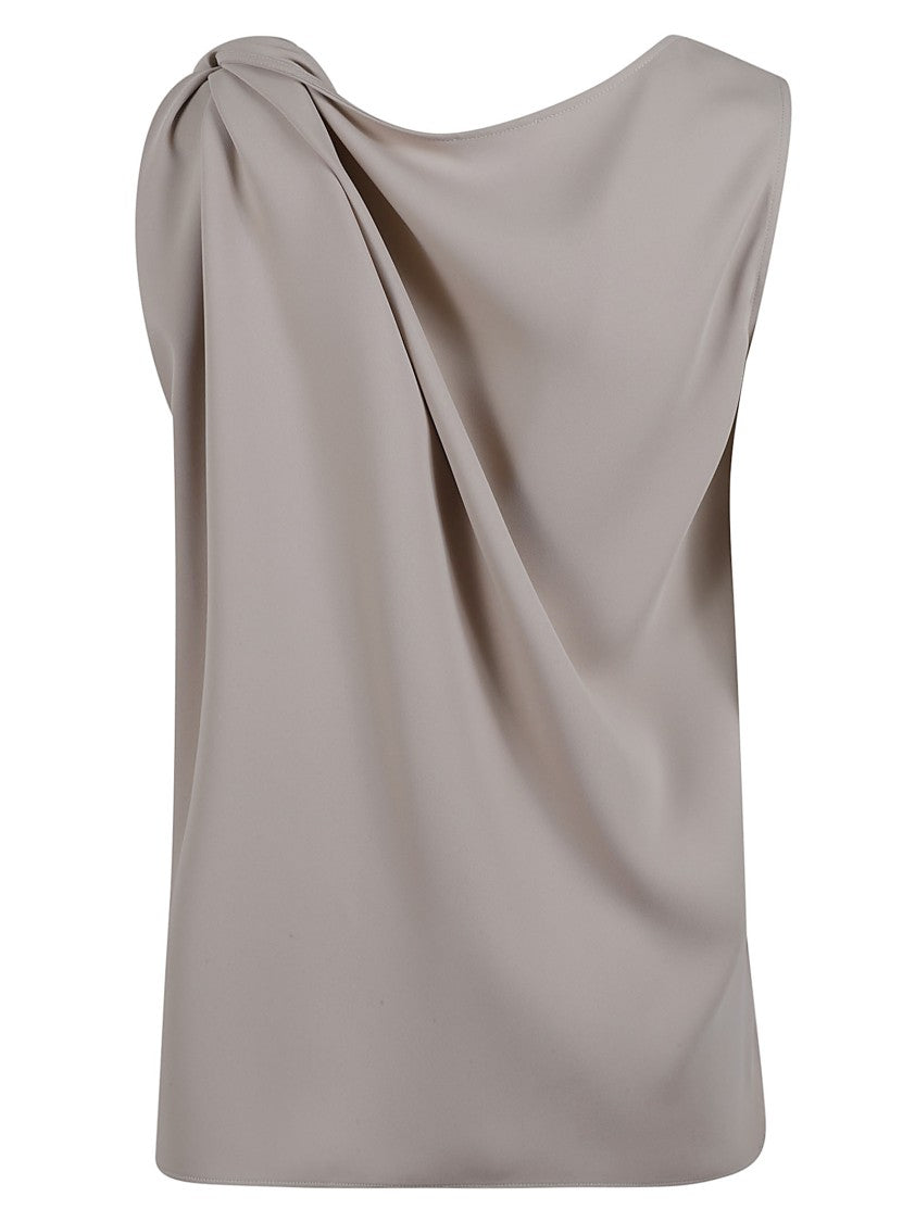 P.A.R.O.S.H. Single Shoulder Drape Top With Flowy Silhouette