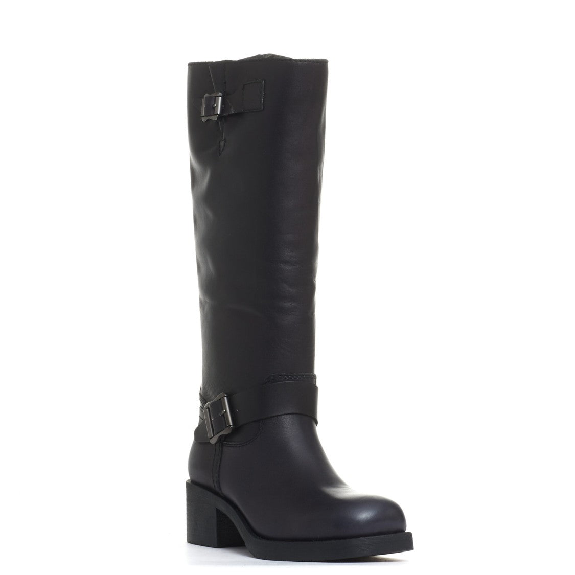 Ash Stylish BikerBoots With 40 Mm Heel And Buckle Details