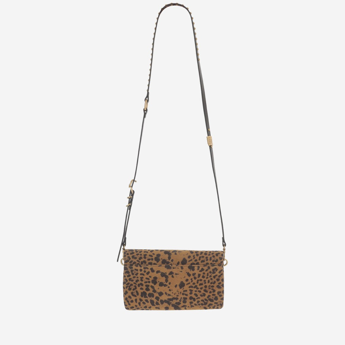 Pinko Rectangular Suede Shoulder Bag With Distinctive Animal Print