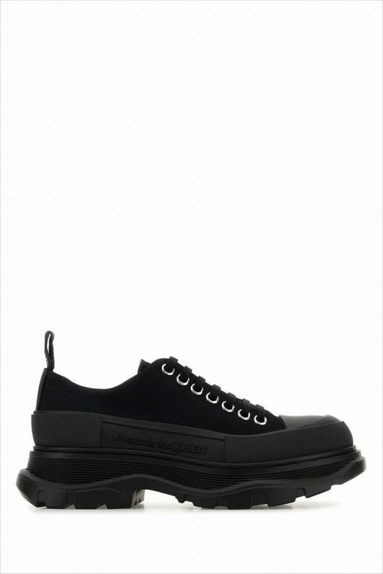 Alexander Mcqueen Low-Top Black Cotton Sneakers With Rubber Sole