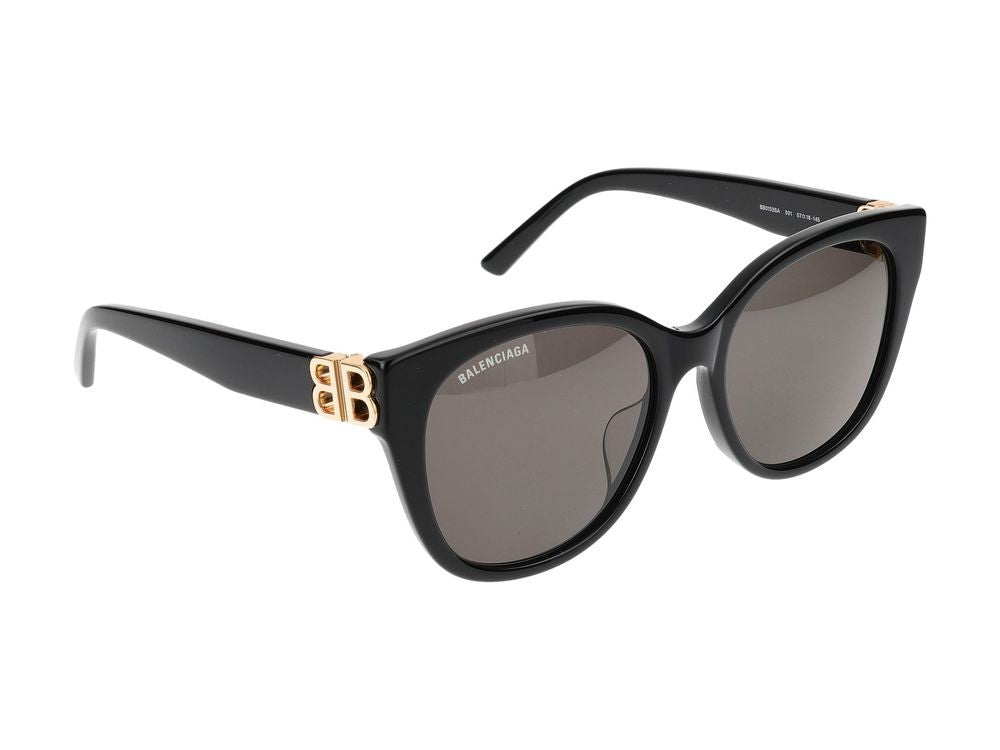 Balenciaga Black Bb0103sa Acetate Oversized Cat-Eye Sunglasses