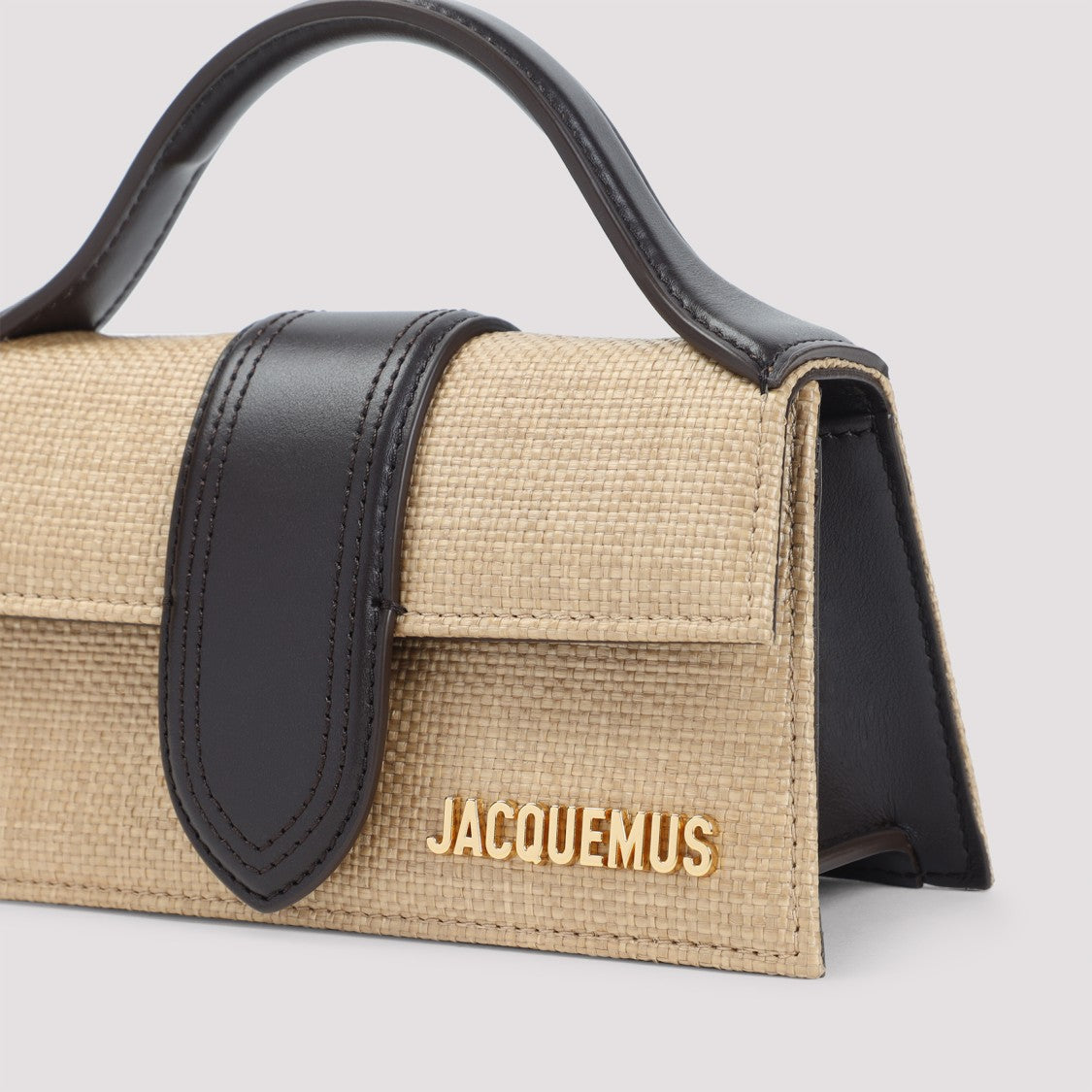 Jacquemus Structured Brown Raffia Shoulder Bag