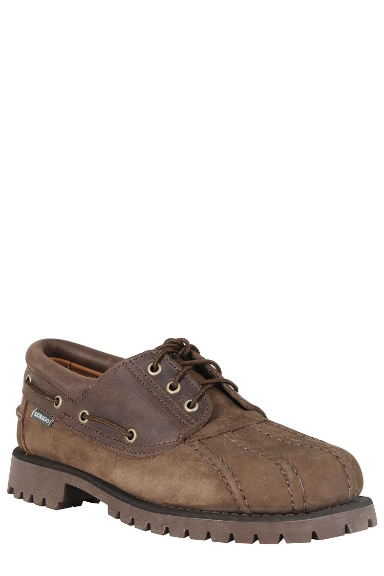 Sebago Total Dark Brown Tucker Oiled Nappa Leather Moccasin Shoes