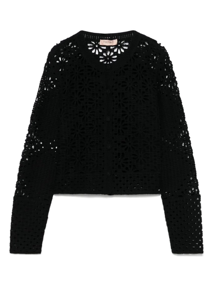 Twin-Set Cropped Black Cardigan