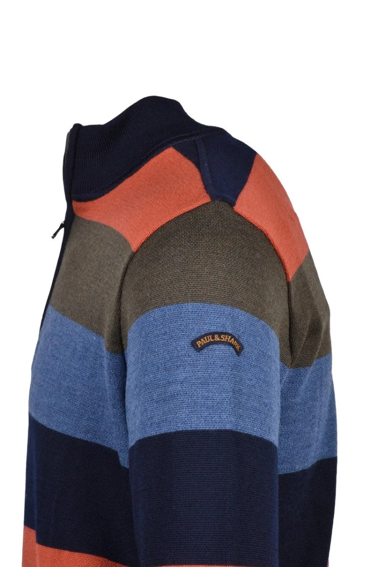 Paul & Shark Zip Pullover Mock Neck - Multicolor