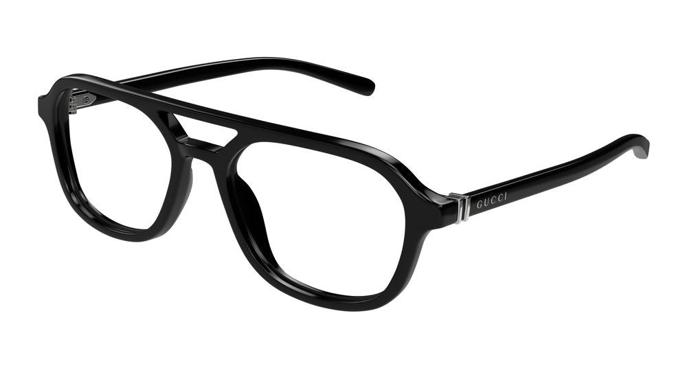 Gucci Black Double Bridge Oversized Eyeglasses