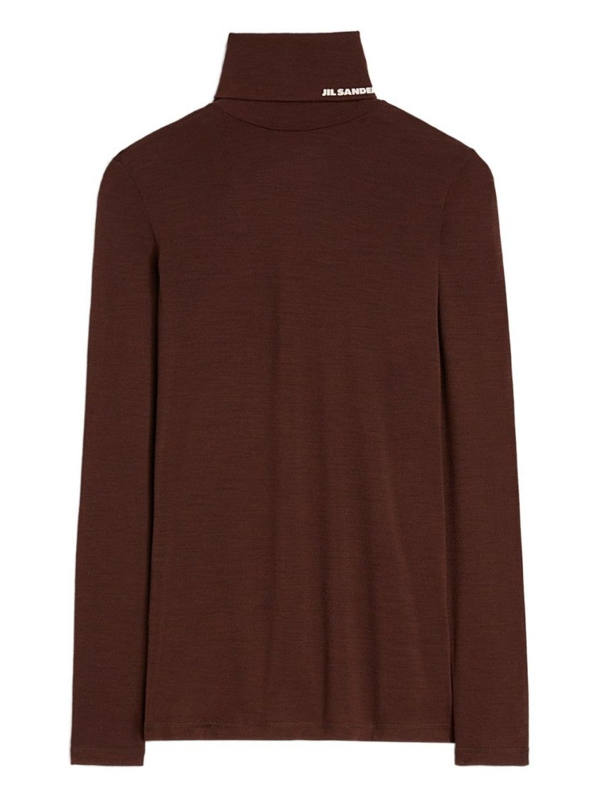 Jil Sander Fitted Long-Sleeve Turtleneck In Deep Bordeaux