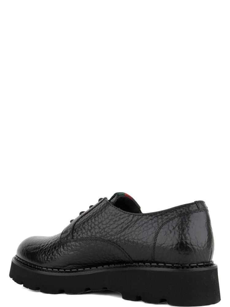 John Harrison Black Leather Rugged Sole Lace-Up Shoes