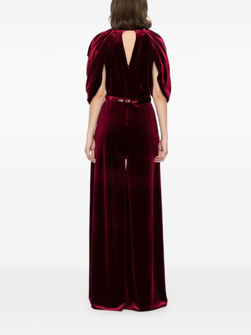 Saiid Kobeisy Jet Black Velvet Jumpsuit